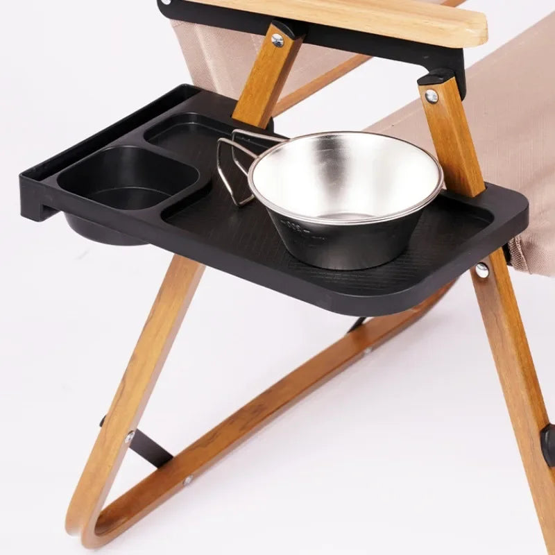 2pcs Folding Chair Outdoor Side Storage Tray Lounge Chair Backrest Tray Camping Chairs Cup Holder Folding Universal Cup Pedestal