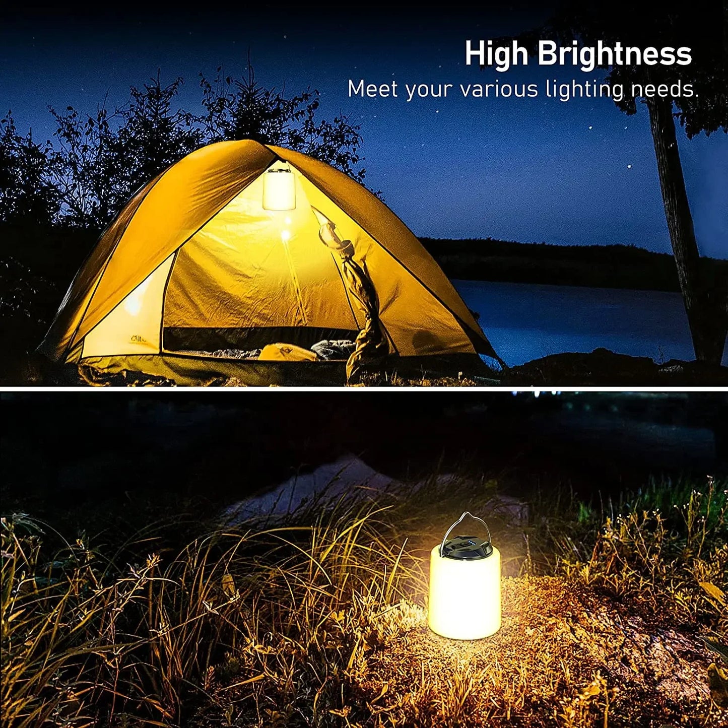Rechargeable camping light flashlight camping light -3000K warm white light camping/hiking emergency waterproof light