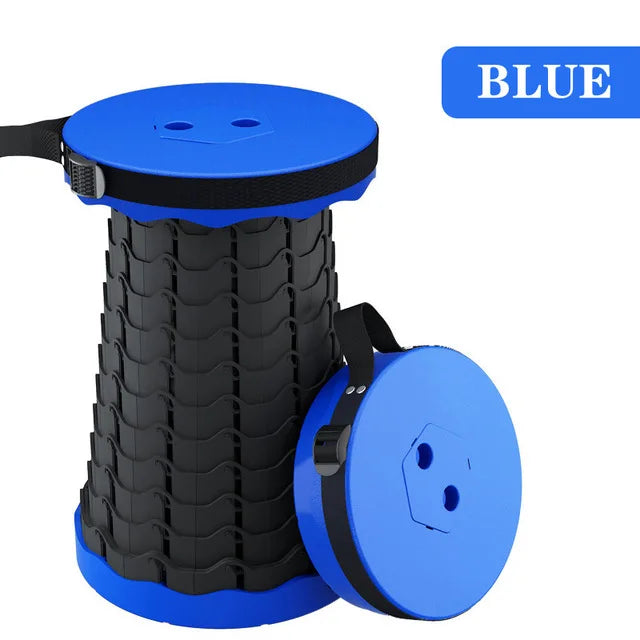 Telescopic Folding Camping Chair, Portable Foldable Camping Stool, Folding Beach Chair, Foldable Stool for Fishing Hiking Garden