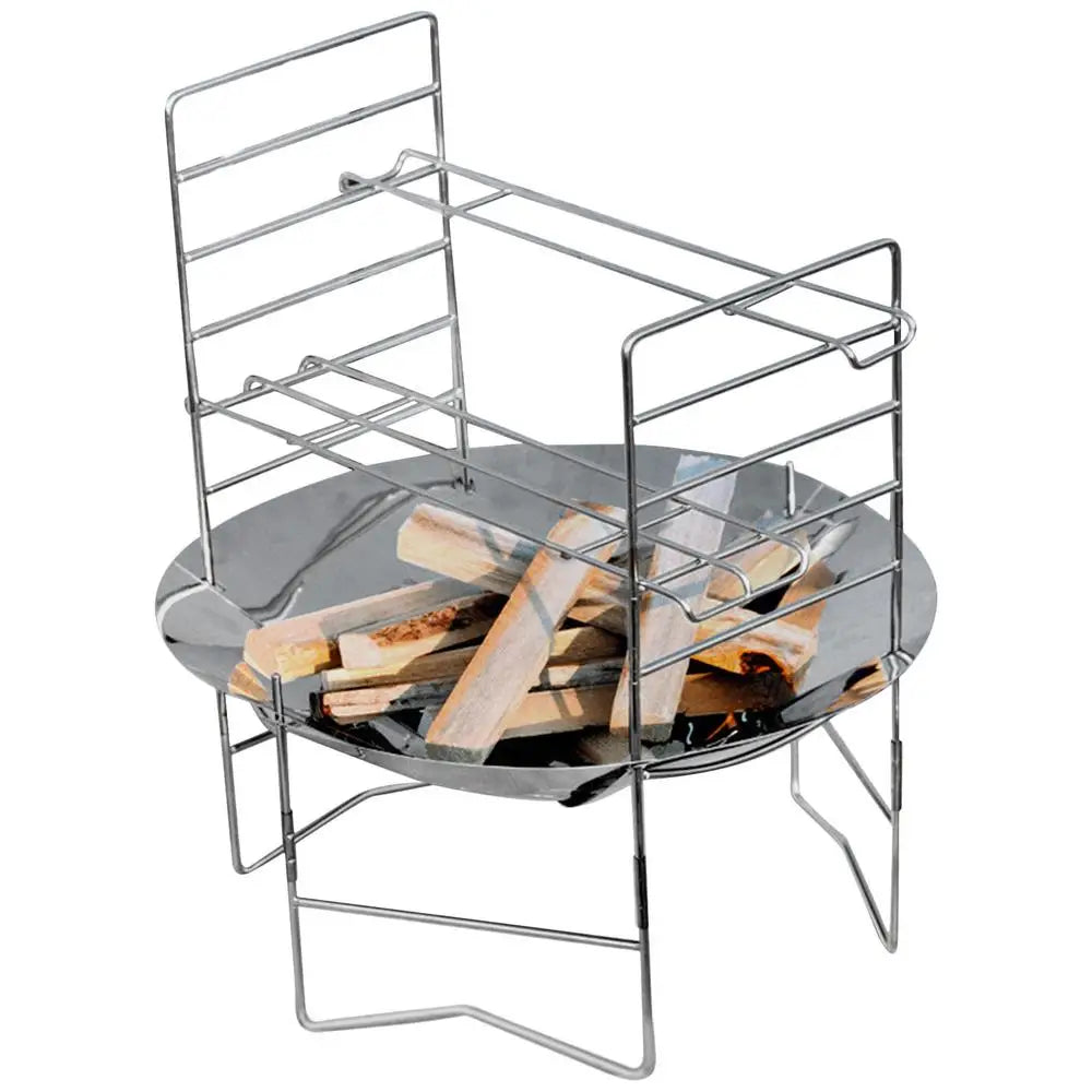 camping Bonfire Fire Pit Grill Foldable Circular Bonfire Stand Portable Firewood Stove Cookable Camping Stove Grill Burning