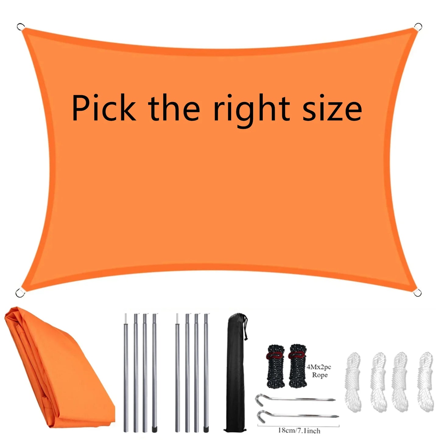 Retractable Car Awning Camper Truck Camping Side Tent Shade Water Resistant Shelter with 2M Tent Pole for Car/SUV/Truck/Van/Jeep