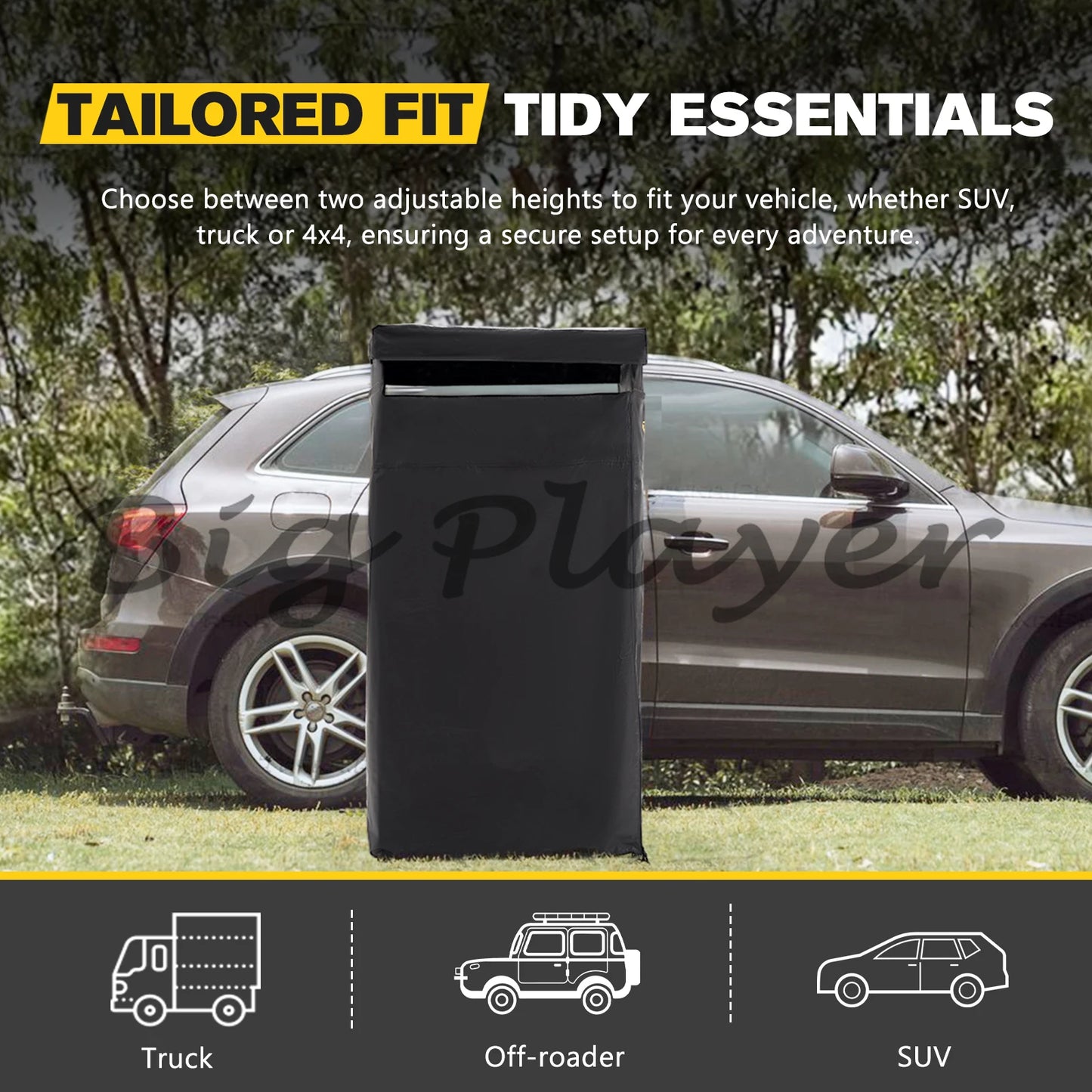 Sandpit Industrial Simple Setup Adjustable Height Car Camping Shower Tent Awning Car Side Shower Tent Toilet Bath Tent