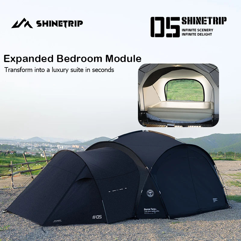 ShineTrip Outdoor Extra Large Camping Shade Tent Family Travel Rain and Sun Protection Car Tent Expandable Space camp Gazebo