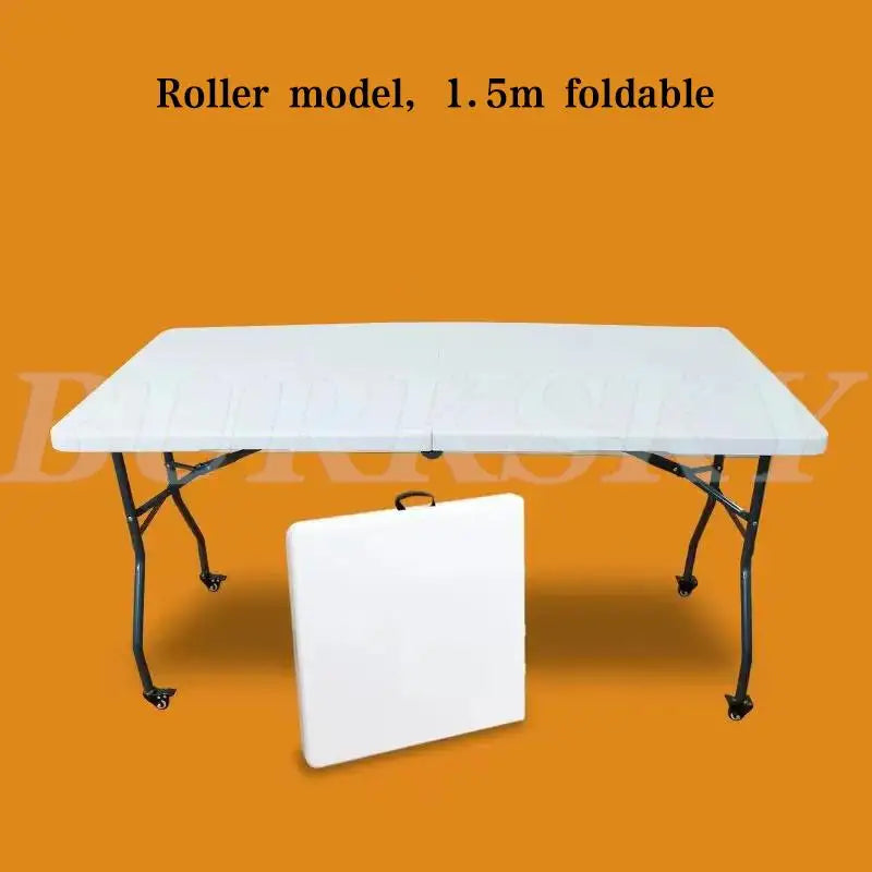 Portable Foldable Table with Handle, Camping Table, Outdoor and Indoor Furniture, Fold-in-Half Utility, Picnic and BBQ Party