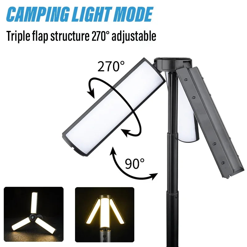 Multi-functional Camping Light 2 in 1 USB Rechargeable Camping Lantern\Flashlight with Hook Outdoor Emergency Camping  Lamp