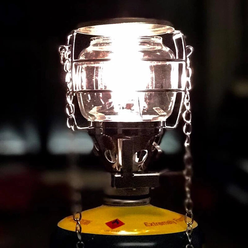 Medium Portable Glass Cover Outdoor Camping Lantern Tent Lamp Outdoor Light Gas Lamp