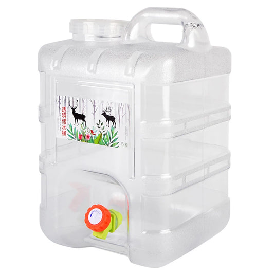 10L/15L Outdoor Water Bucket PC with Faucet Camping Car Water Container Portable Water Storage Tank Food Grade for Picnic Travel