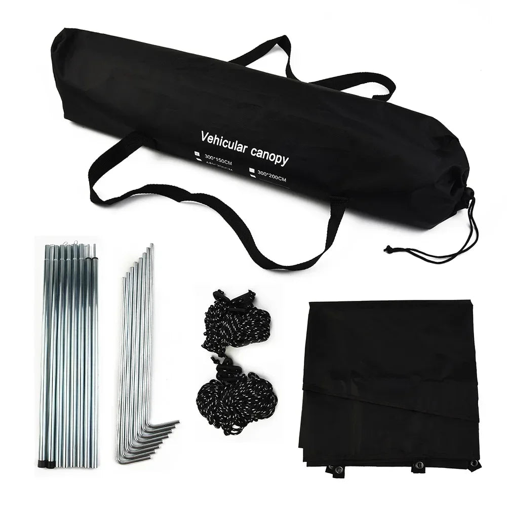 Camping Tent Automobile Suv Side Roof Top Awning Sun Canopy Sunshade For Motorhome Van Campervan Suv Black Car Awning