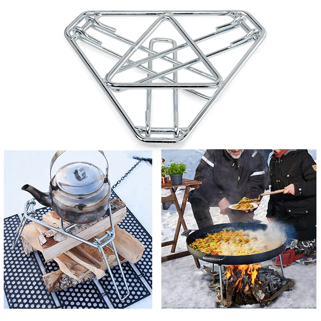 Campfire Rack Grill Grate Tripod Stand Fireplace Cooking Cookware