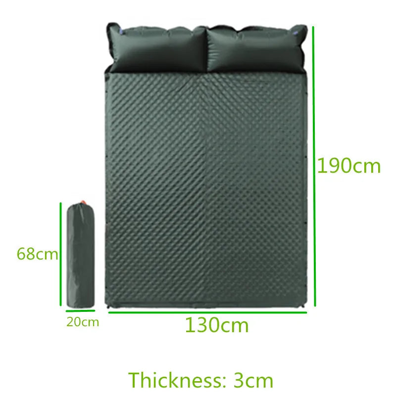 Outdoor Camping Automatic Inflatable Mattress Double Air Mattress Sleeping Pad Camping Moisture-proof Mat Air Cushion Moisture-p