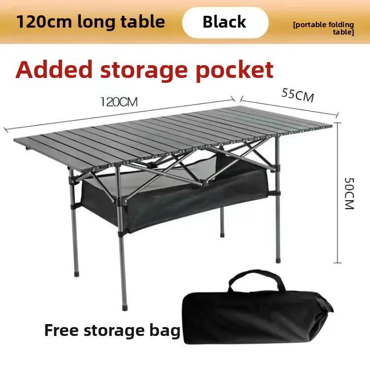 Outdoor Picnic Folding Desk Easy To Install Portable Camping Barbecue Table Sturdy Durable Egg Roll Tables Beach Leisure Desks