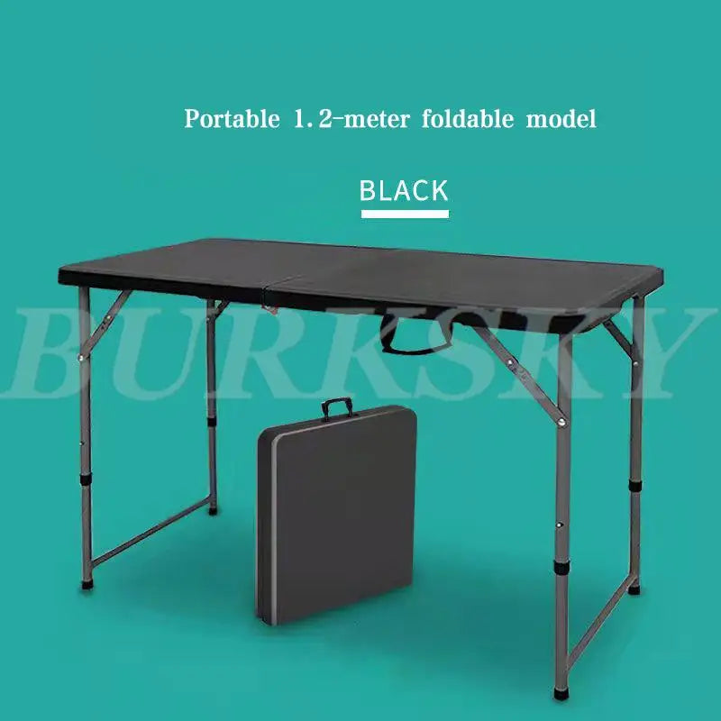 Portable Foldable Table with Handle, Camping Table, Outdoor and Indoor Furniture, Fold-in-Half Utility, Picnic and BBQ Party
