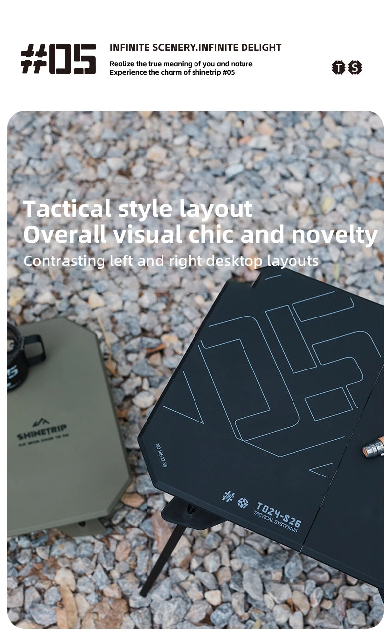 ShineTrip 05 Series Ultralight Dual Purpose Table Outdoor Camping Portable Table Folding Abs Desktop and Aluminum Stand