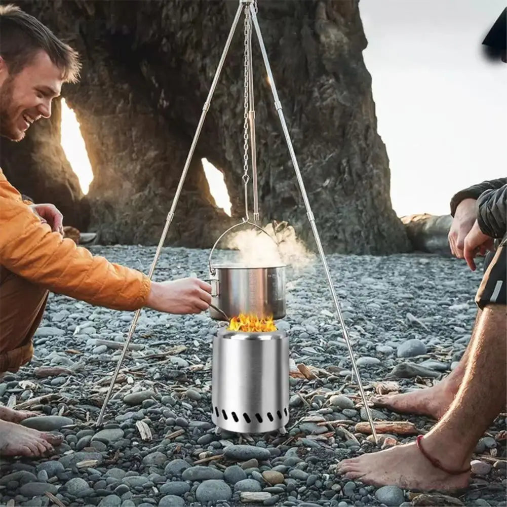 Outdoor Camping Smokeless Stove or Stove rack Portable Stainless Steel Burner Heater Mini Stove Campfire Fire Basin Equipment