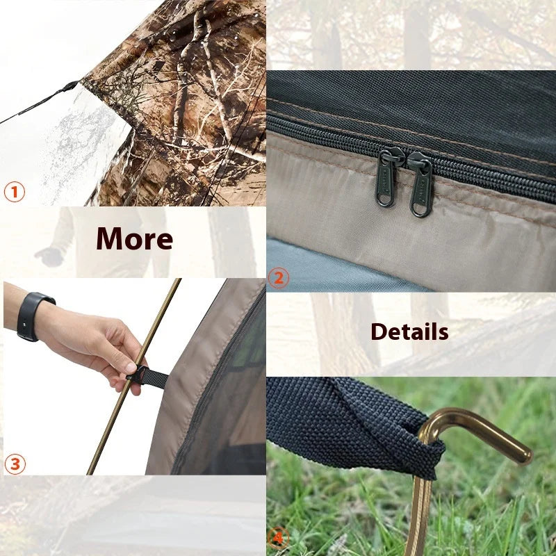 Camo Hunting Outdoor Tent - Portable Waterproof Camping Tent for Hiking & Travel Shelter ultralight  캠핑문