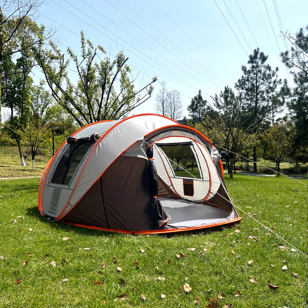 A pop-up tent for family travel, waterproof camping boat tent, portable outdoor tent for camping and hiking trips
