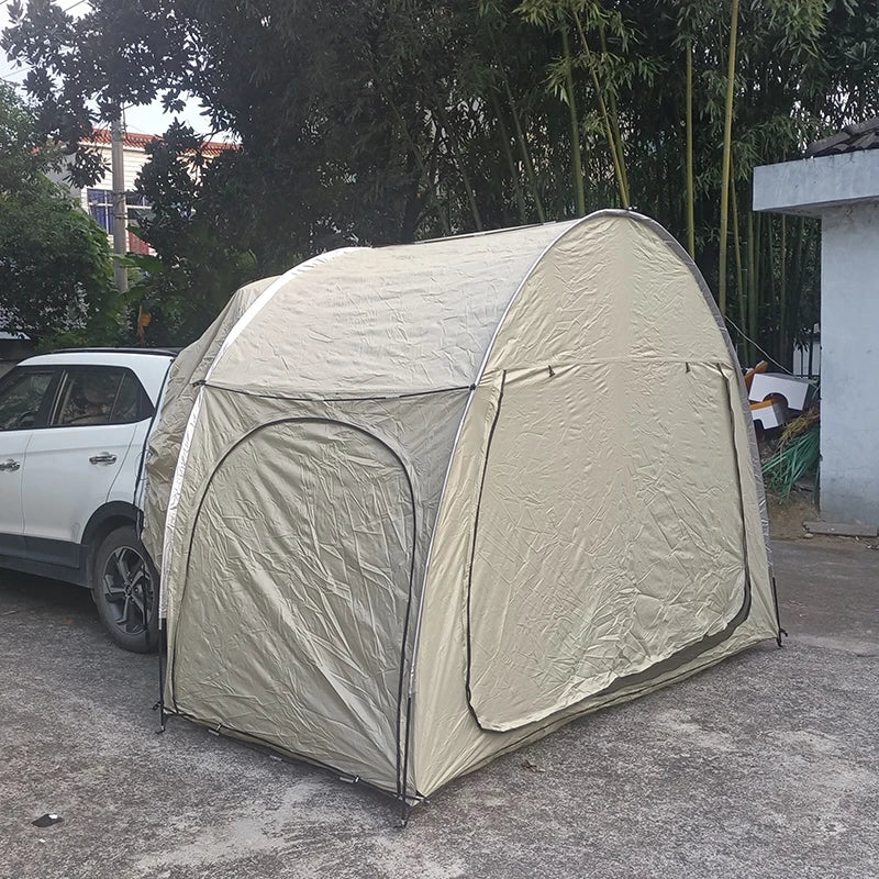 Car Rear Tent with Floor, SUV Back Tent Stand, Freely Hatchback Tent, Generous Vertical Height, Reliable in All Elements
