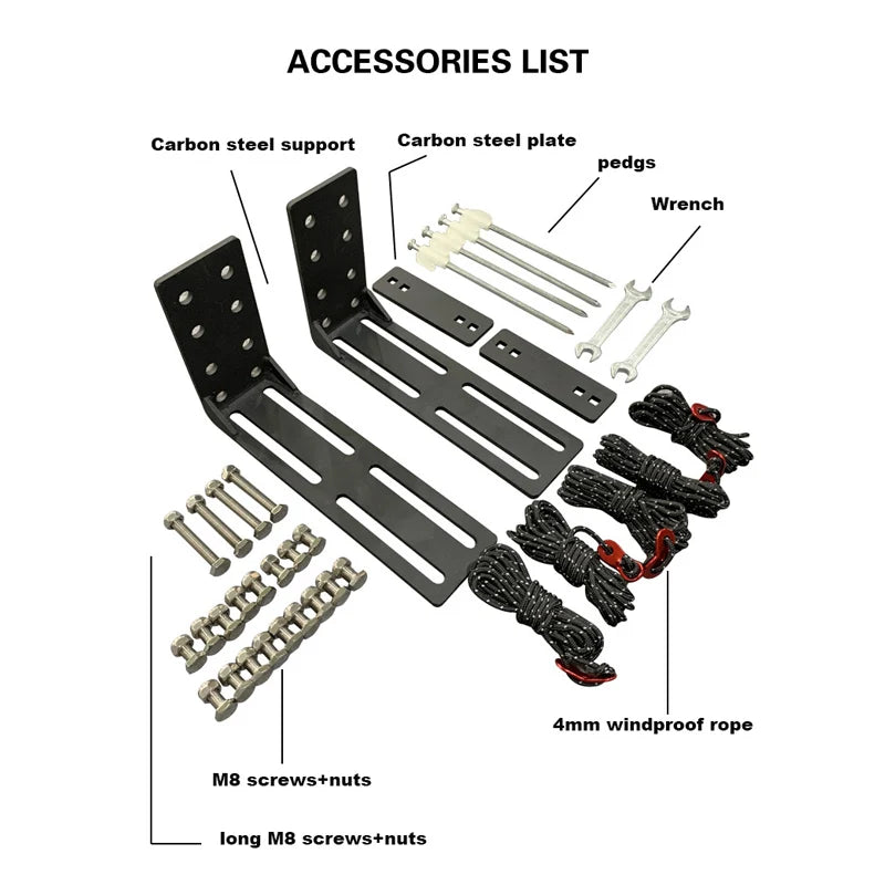 270 Degree Free Standing Car Left Right Side Awning Tent for SUV MPV Vehicles Outdoor Sun Shelter Waterproof