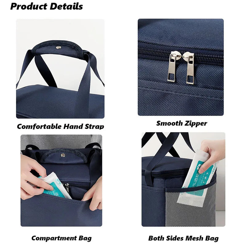 Outdoor Camping Picnic Bag Portable Lunch Bag Food Thermal Insulated Box Food Storage Bags Bento Pouch Dinner Container Handbag