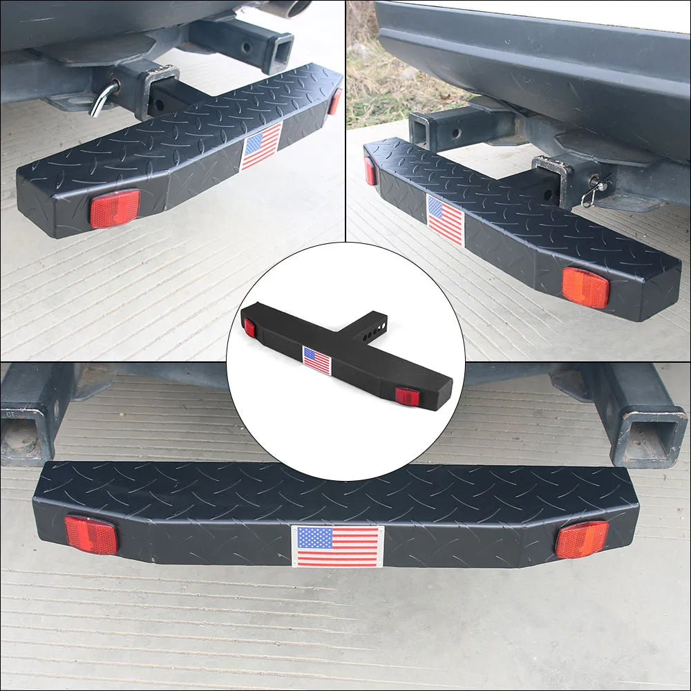 60cm Hitch Mount Bump Step Anti Slip USA Style For 2'' Hitch Receiver With Safety Reflectors For RV SUV Truck Flatbed Camper
