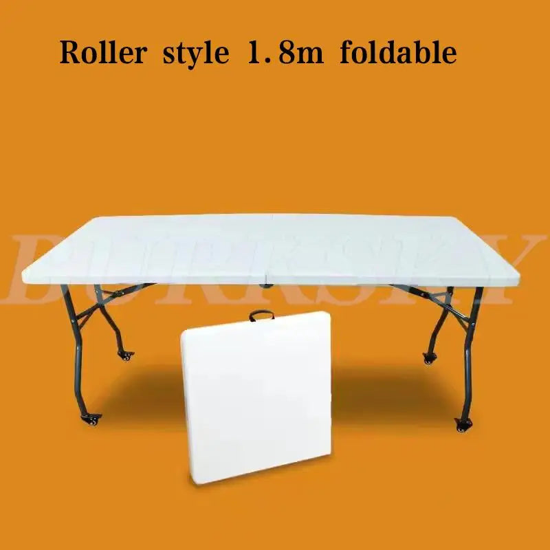 Portable Foldable Table with Handle, Camping Table, Outdoor and Indoor Furniture, Fold-in-Half Utility, Picnic and BBQ Party