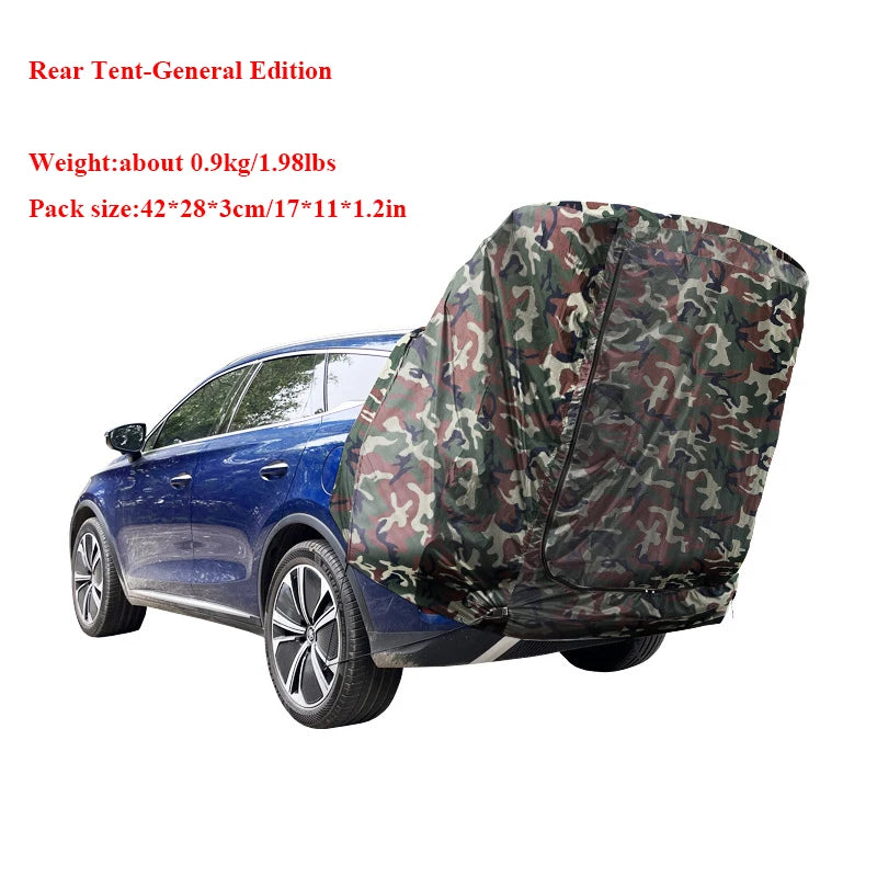 Without Support Poles!Outdoor SUV MPV Car Tail Tent Multifunction Roof Extension Sunshade Rainproof Self-driving Anti-mosquito