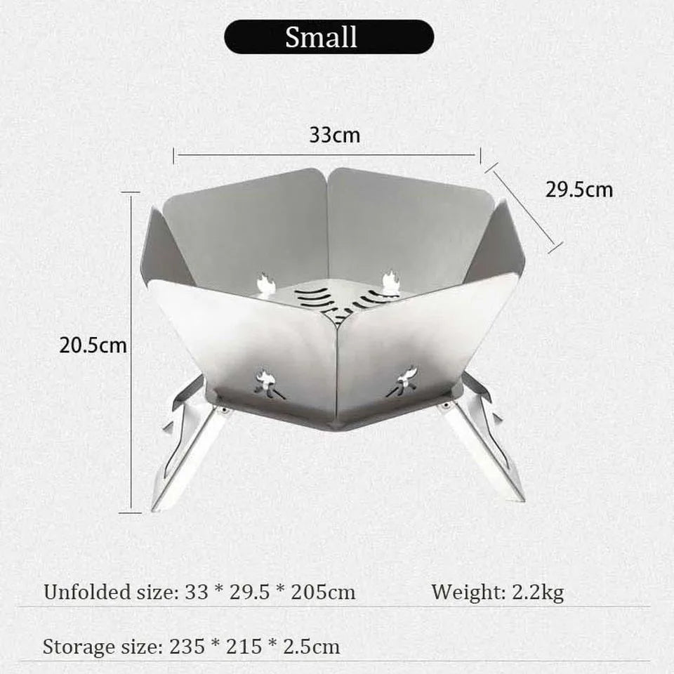 SmiloDon Camping Brazier Folding Bonfire Stove Portable Firewood Burner Campfire Furnace Outdoor Fire Wood Stove Burner Heater