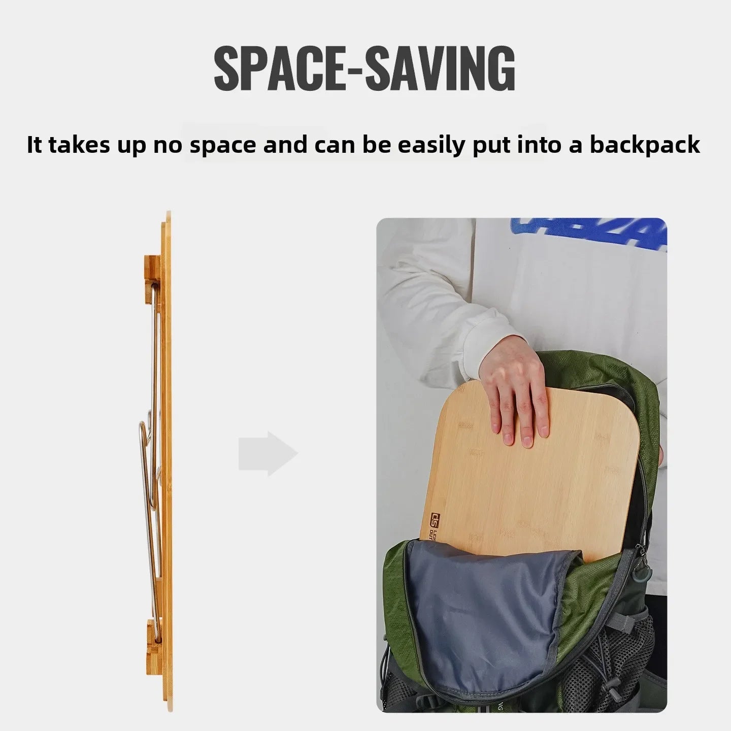 MOUNTAINHIKER CLS Outdoor Mini Folding Table Camping Picnic Bamboo Wood Table Portable Home Car Table Bamboo Stainless Steel