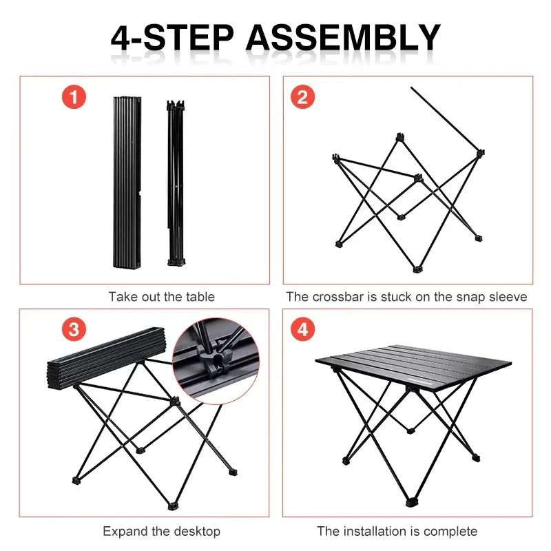 Folding Outdoor Camping Table Ultra Light Foldable Egg Roll Camp Table Portable Picnic Barbecue Desk Simple Small Fishing Tables