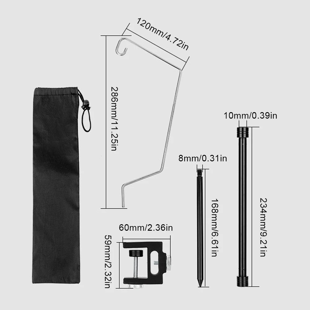 Portable Lamp Bracket Aluminum Alloy IGT Table Lantern Hanger Multifunctional Desktop Light Stand for Outdoor Garden BBQ