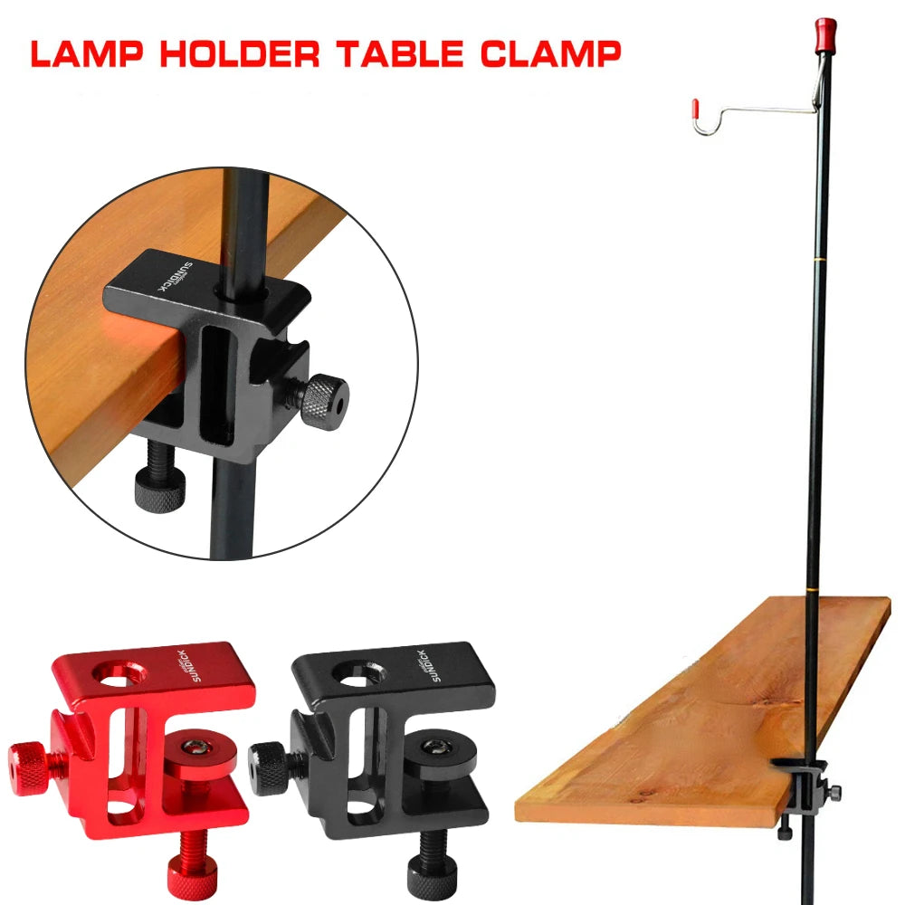 Portable Lamp Stand Light Stand Table Clamp Light Table Fixing Clamp Desk Mount Stand Adjustable Camping Folding Lantern Holder