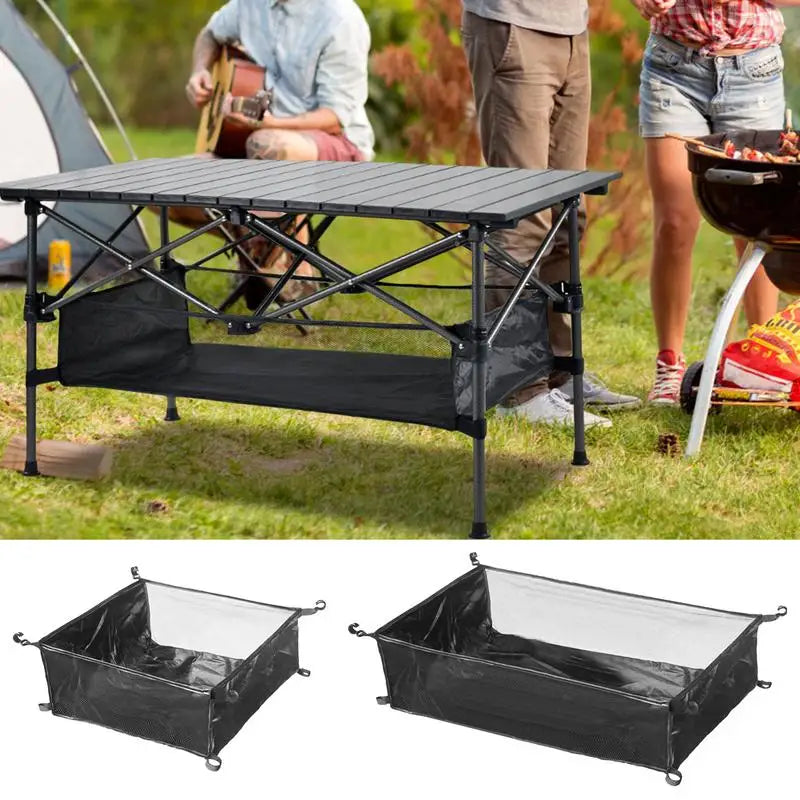 Under Table Storage Camping Storage Basket For Outdoor Camping Table Portable Mesh Pouch Under Table Hangable Storage Mesh Pouch