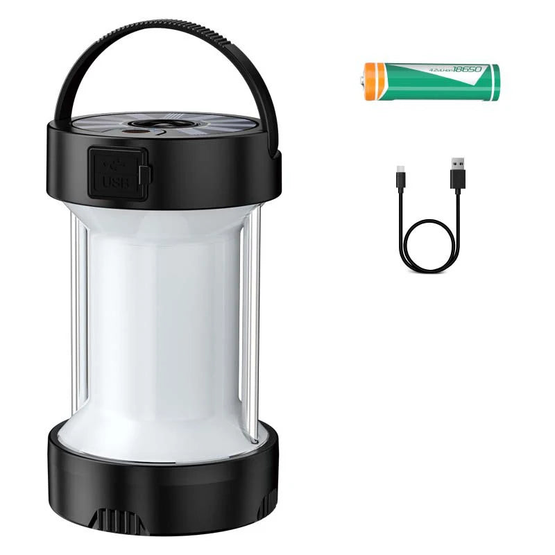 Camping Light LED Lantern Outdoor Waterproof Emergency Portable USB Rechargeable Multifunctional Tent Lamp Flashlight