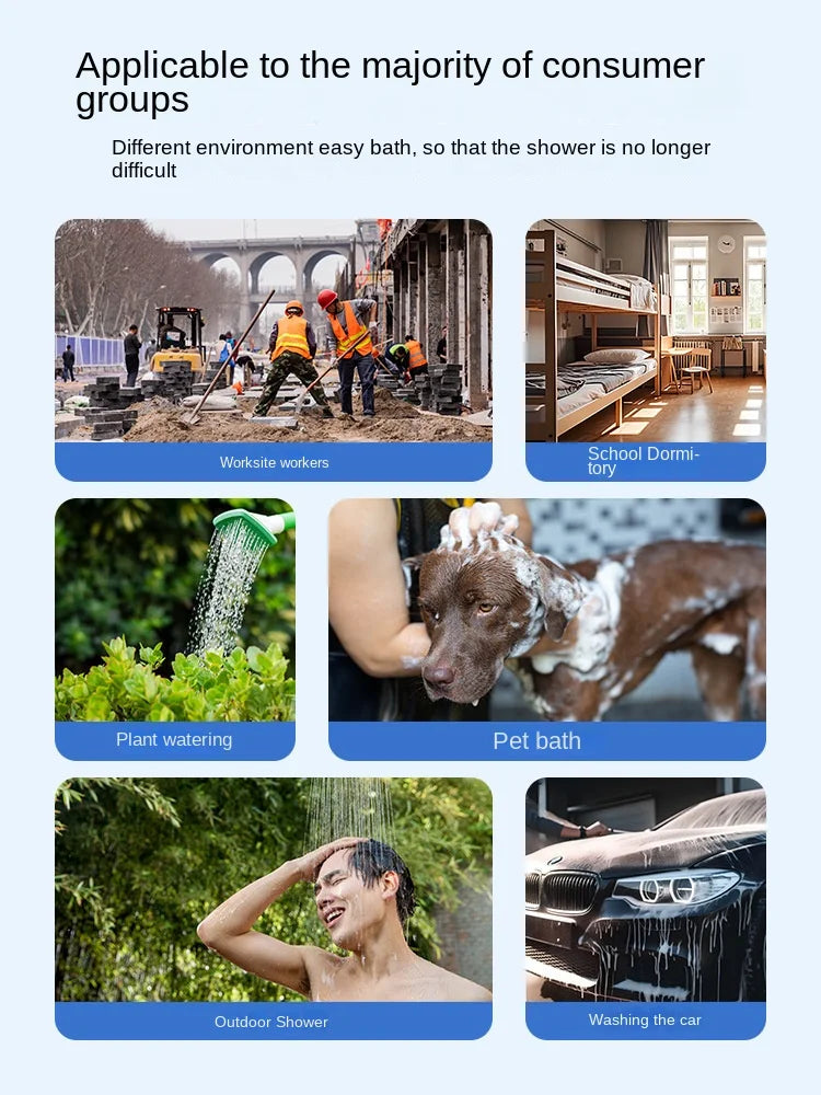 Outdoor camping dormitory bath bath artifact household rental electric portable self-priming shower charging water pump shower