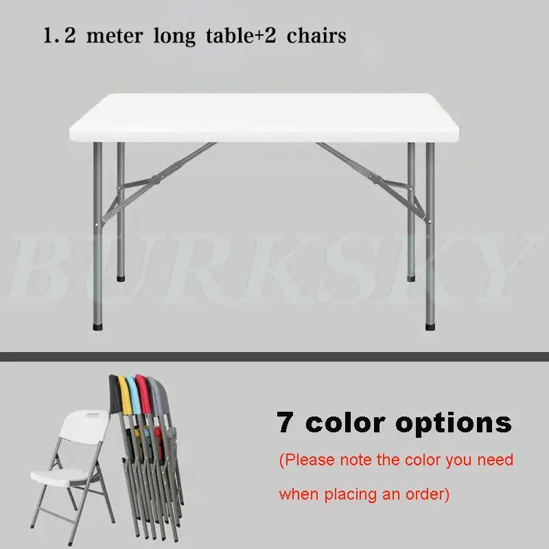 Portable Foldable Table with Handle, Camping Table, Outdoor and Indoor Furniture, Fold-in-Half Utility, Picnic and BBQ Party
