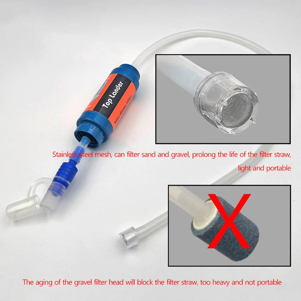 Portable Camping Water Filter Straw Survival Equipment Hiking Outdoor Mini Purifier Purification Supplies Emergency System
