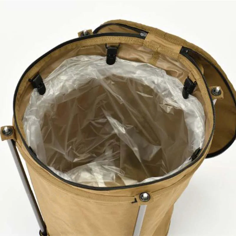 Outdoor Camping Trash Can Lightweight Collapsible Oxford Cloth Storage Round Bin Self-drive Barbecue Portable Car Trash Bin