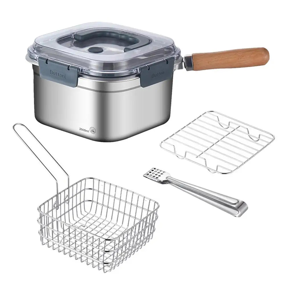 Camping Cookware Set 2500ml Square Camping Cooking Pot Multifunctional Hiking Cooking Set Camping Equipment Deep Fryer Pot for
