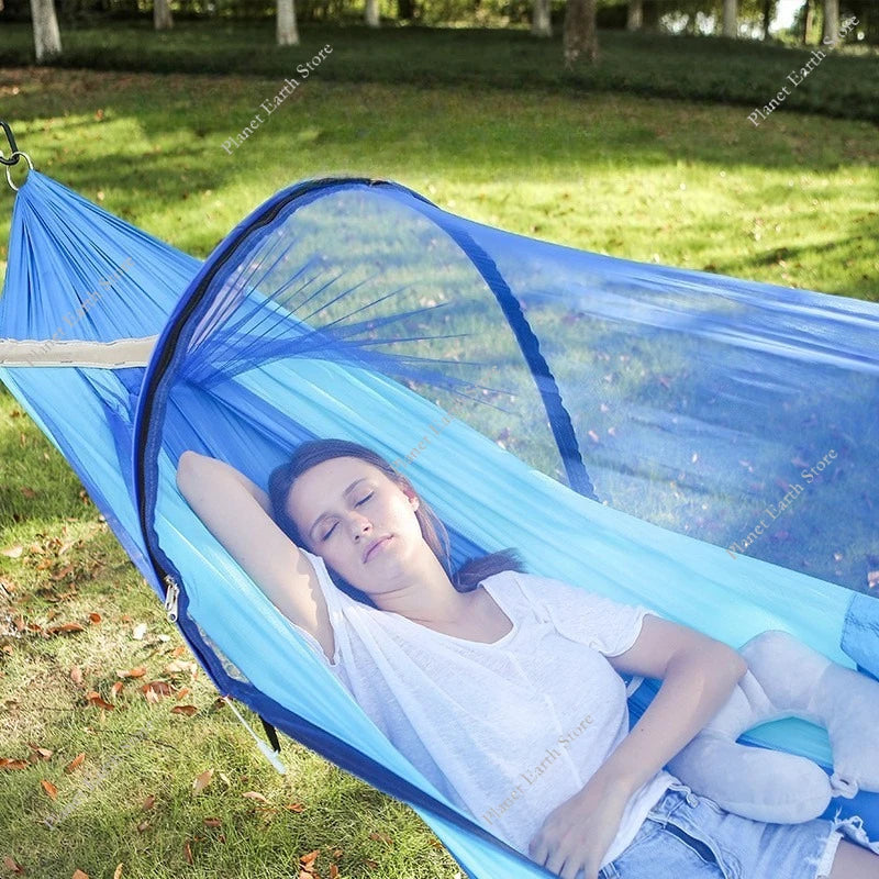 2025 Camping Hammock with Mosquito Net Sleeping Tent Hammock Suitable for Camping Outdoor Hammock for Garden with Storage Bag