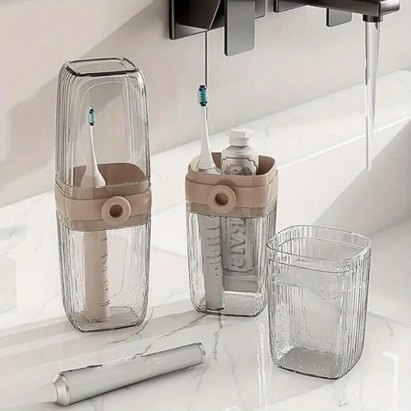 portable travel soap box and toothbrush holder set - durable plastic, perfect for camping, bathroom accessories