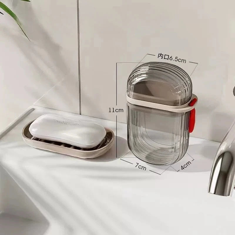 portable travel soap box and toothbrush holder set - durable plastic, perfect for camping, bathroom accessories