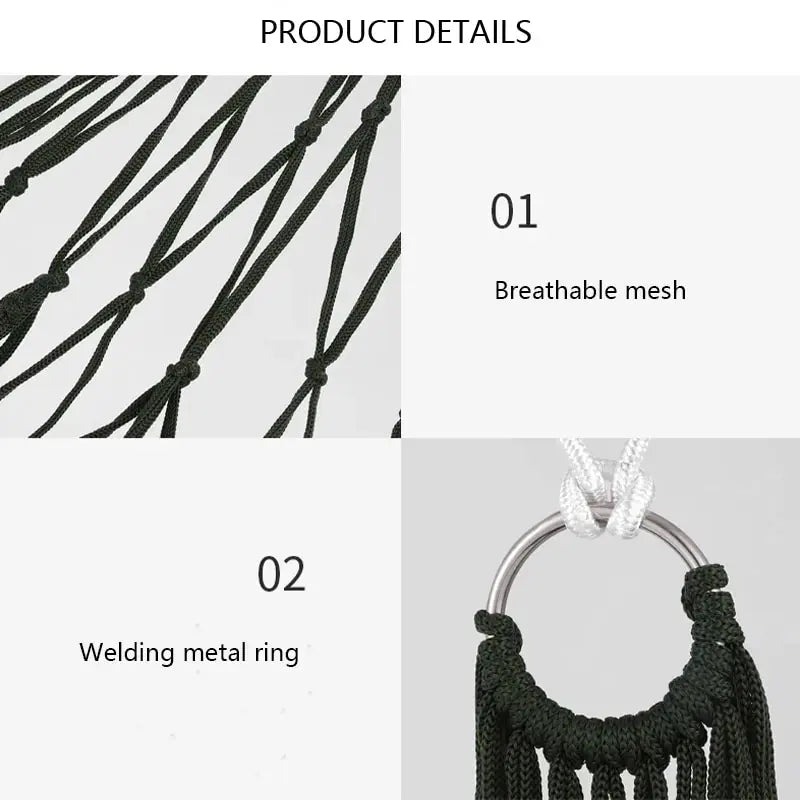 Outdoor Thickened Nylon Rope Hammock Indoor Mesh Hammock Portable Simple Hammock Swing Chair
