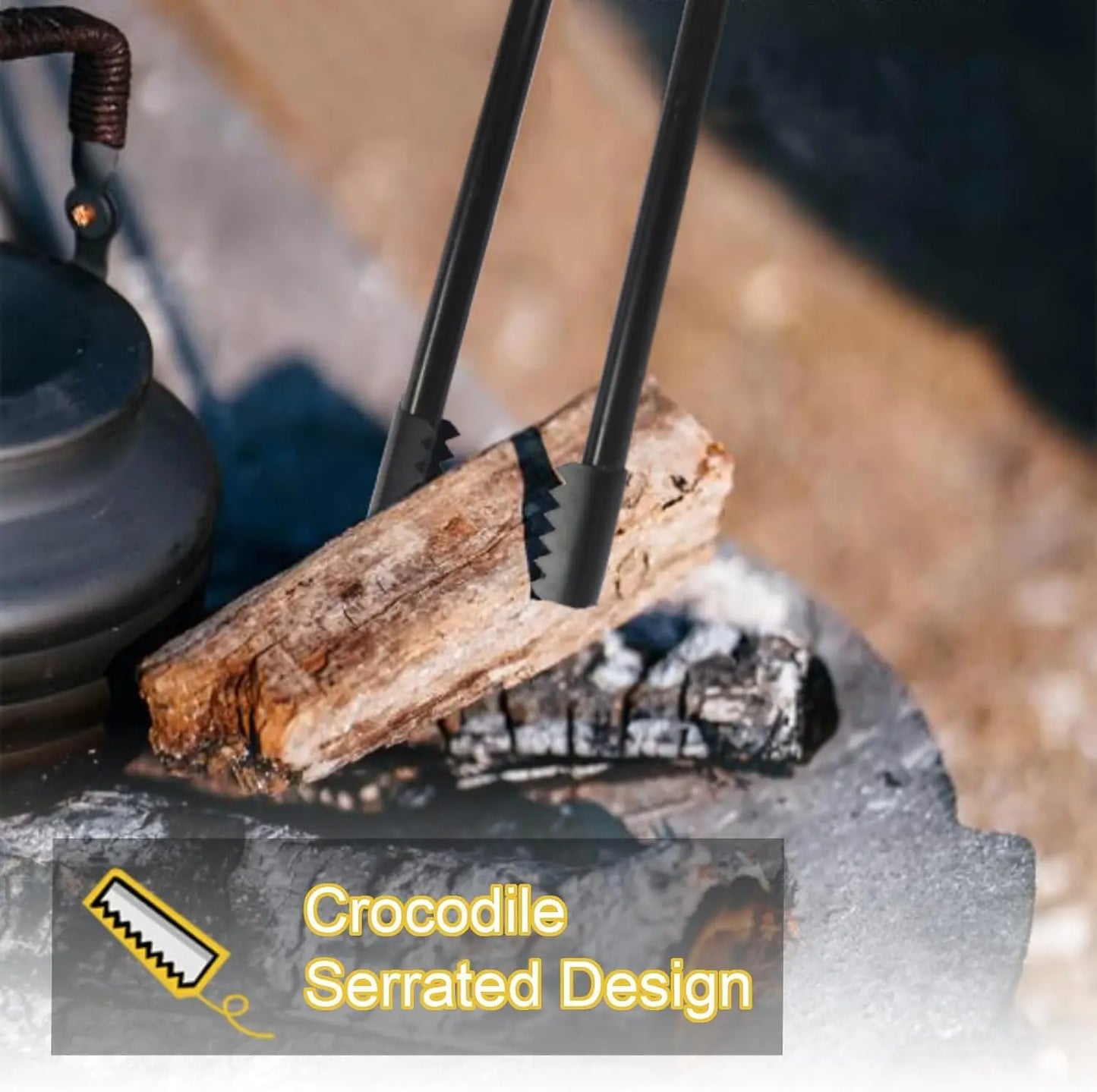 Fire Poker Camping Firewood Tongs Winter Fireplace Poker Camping Roasting Sticks Fire Pit Poker Picnic Portable Camping Supplies