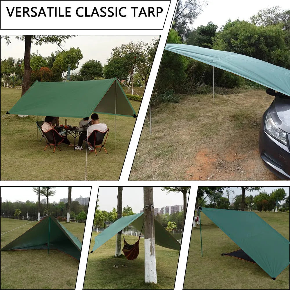 2/3/4/5M Car Side Awning with Pole Outdoor Camping Tent Tarp Waterproof Canopy Shade Sun Shelter