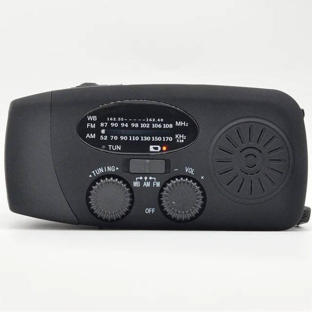 Outdoor Camping Emergency Radio Solar Hand Crank Dynamo Radio FM/AM/NOAA 2000Mah Phone Charger Power Bank Flashlight SOS