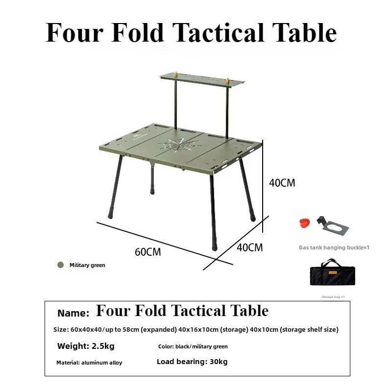 Mountainhiker Folding Table Camping Tactical Table Portable Storable Multifunctional Camping Tables Height Adjustable Mini Table