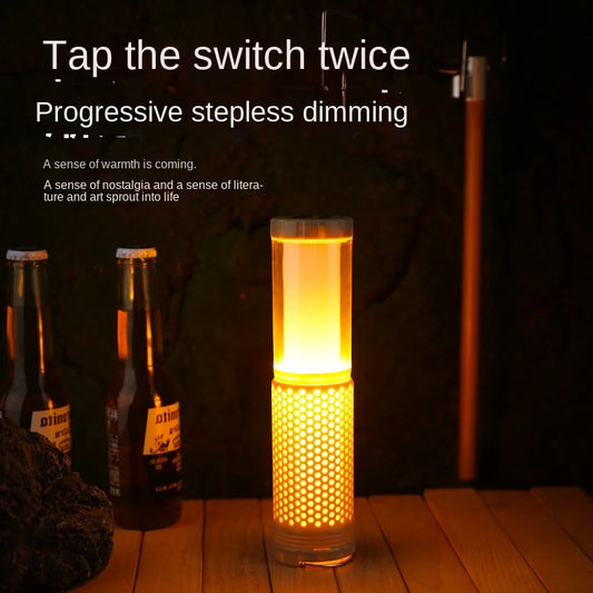 Telescopic Atmosphere Camping Light Outdoor Warm Color Unlimited Dimming Camping Tent Portable Camping Light