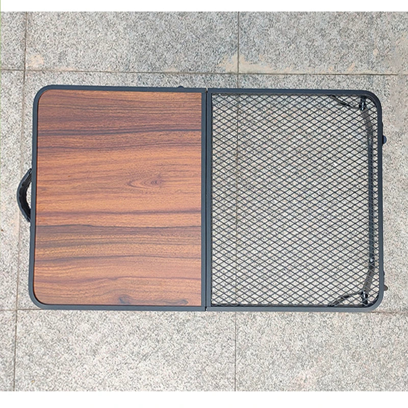 Car RV Camping Table Iron Mesh Folding Table Portable Outdoor Camping Stand Aluminum Alloy Dining Table