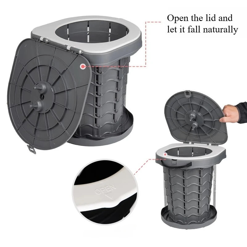 Ultra-Light Foldable Camping Toilet – Portable Outdoor Toilet for RV, Hiking, Emergency, Multi-Function As Stool