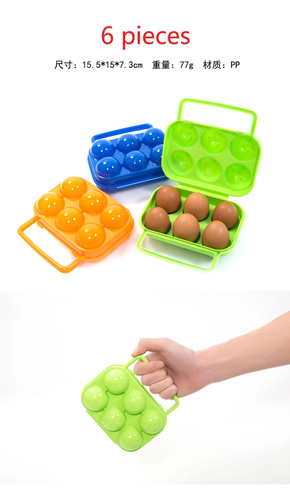 Outdoor Camping Tableware Portable Camping Picnic BBQ Egg Box Container Egg Storage Boxes Travel Kitchen Utensils Camping Gear